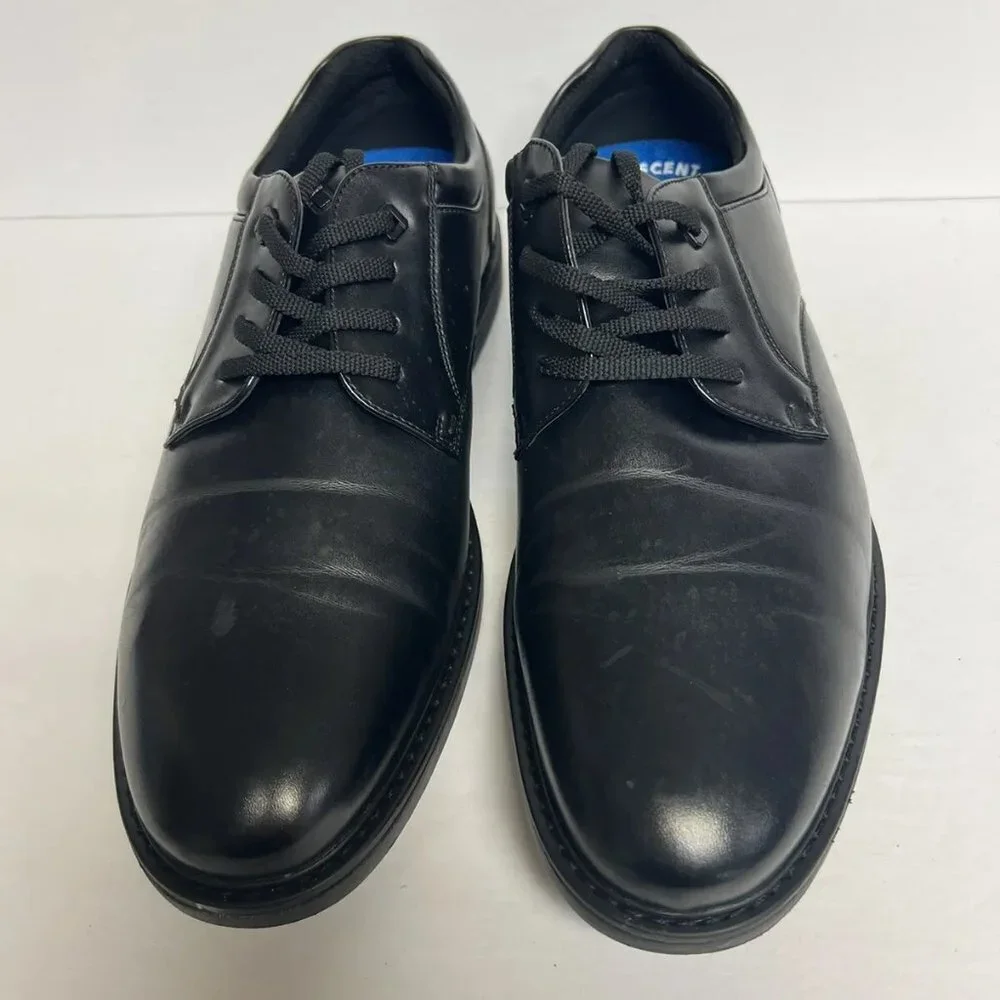 Nunn Bush Mens Wade Work Plain Toe Oxford Black 12 M